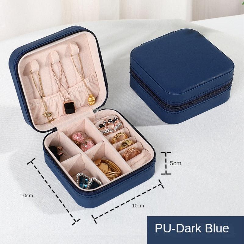 Jewelry Organizer Display Travel PU Leather Jewelry Case Boxes Travel Portable Jewelry Box Storage Organizer Earring Holder Gift Jewellery Box Organizer Small Portable PU Leather Travel Jewelry Storage Case for Rings Earrings Necklace